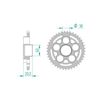 Couronne Ducati acier 520/41D