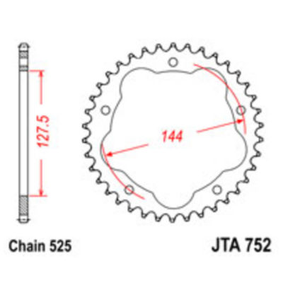 Couronne Ducati adaptateur 525/44D