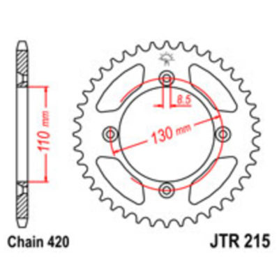Couronne Honda cross alu 420/55D