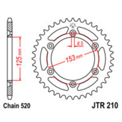 Couronne Honda cross alu 520/52D
