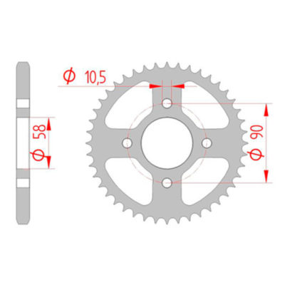 Couronne acier Honda 428/44D