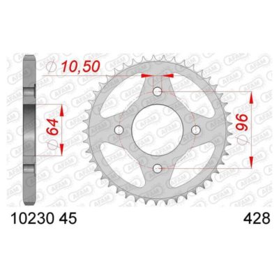 Couronne AFAM en acier Honda 428/45D zingué