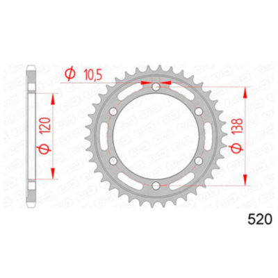 Couronne acier Honda 520/36D