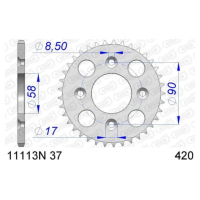 Couronne AFAM 420/37D alu