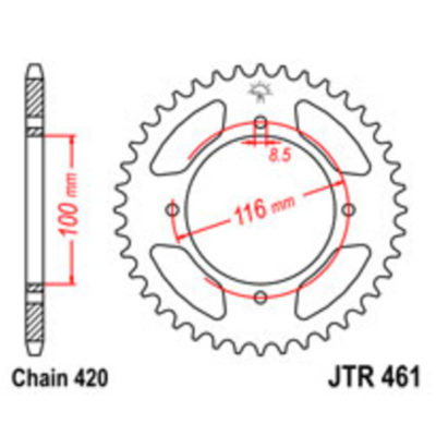 Couronne Kawasaki alu 420/50D