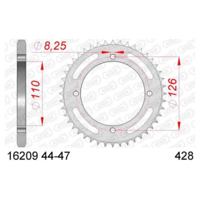 Couronne AFAM 428/44D acier