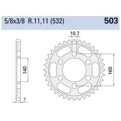 Couronne Kawasaki acier 532/45D
