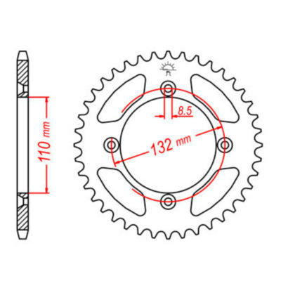 Couronne KTM alu 428/45D