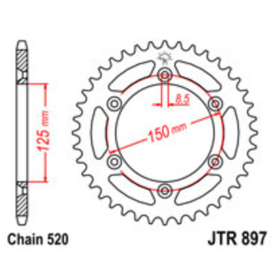 Couronne PBR KTM alu 520/54D argentin