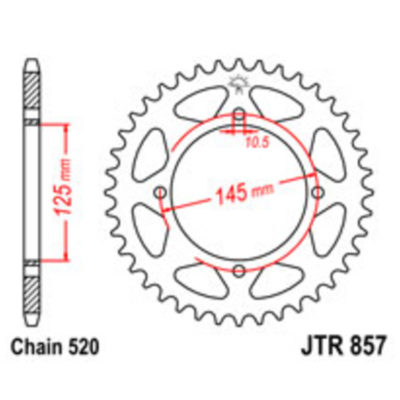 Couronne MZ cross alu 520/48D