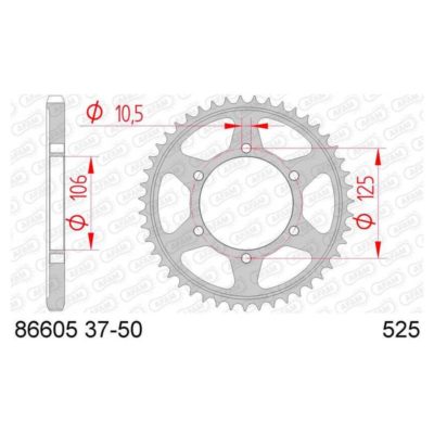 Couronne AFAM 525/37D acier