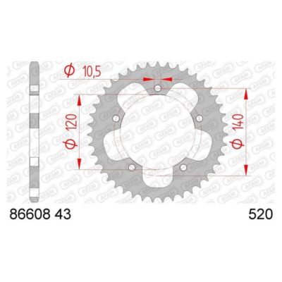 Couronne AFAM en acier Triumph 520/43D zingué