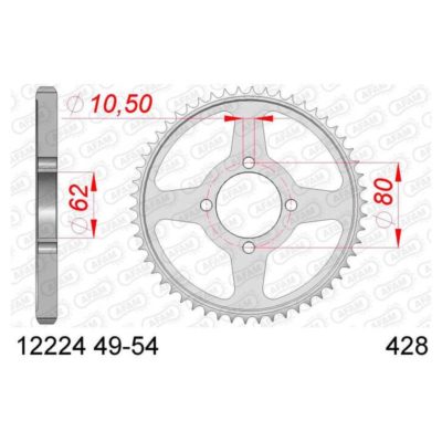 Couronne Yamaha alu 428/49D