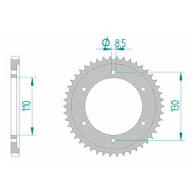 Couronne Yamaha alu 428/46D