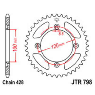Couronne Yamaha alu 428/57D