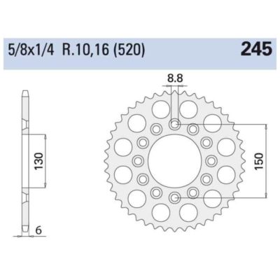 Couronne Yamaha alu 520/43D