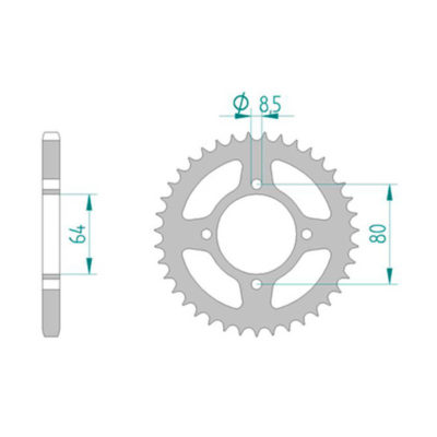 Couronne acier Yamaha 428/43D