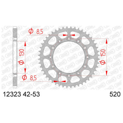 Couronne AFAM en acier Aprilia Honda Yamaha 520/49D