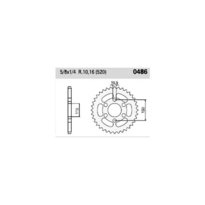 Couronne JT Yamaha Suzuki alu 520/43D noire
