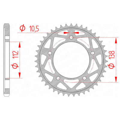 Couronne acier Yamaha 525/44D noire