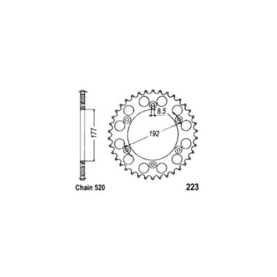 Couronne alu Husqvarna Alu 520/52D