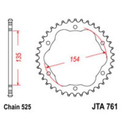 Adaptateur Ducati acier 525/43D (JT 761)