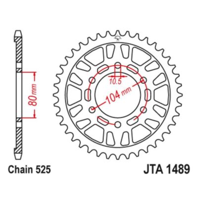 Couronne alu Kawasaki 525/44Z or