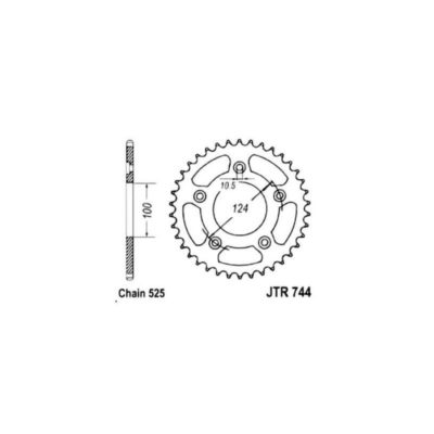 Couronne Ducati acier 525/46D