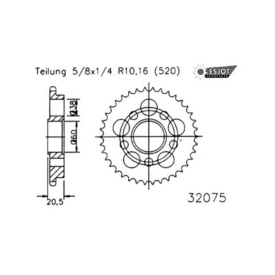 Couronne Ducati acier 520/40D