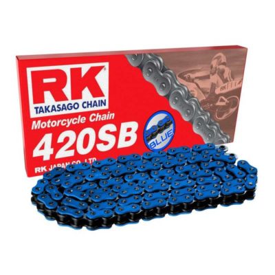 Chaîne 420 RK 420SB 140L, renforcée, sans O-Ring, FB (bleu)