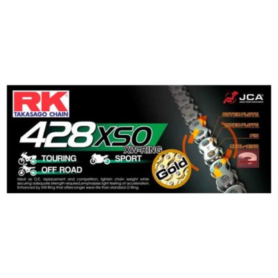 Chaîne 428 RK 428XSO 146L, XW-Ring, super-renforcée, GB (or-or)