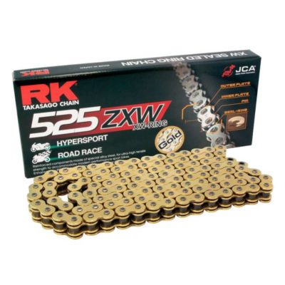 Chaîne 525 RK 525ZXW 114L, XW-Ring, hyper-renforcée, GB (or-or)