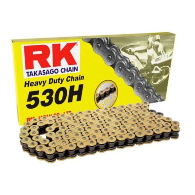 Chaîne 530 RK 530H 130L, renforcée, sans O-Ring, GS (or-noir)
