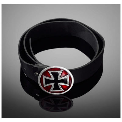 Ledergürtel HH (80 - 125cm) inkl. GOTHIC CROSS Schnalle