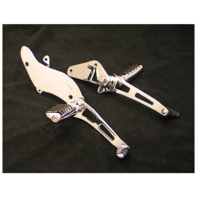 Repose-pieds HH TECH GLIDE +13cm chromé pour Kawasaki homologué