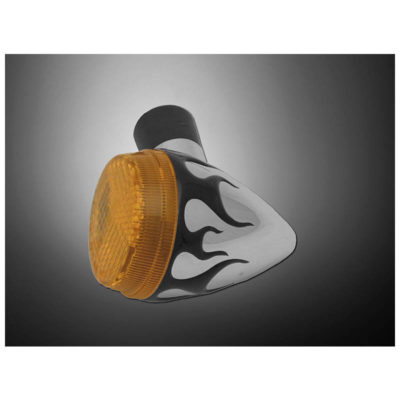 Couvre-clignos HH (paire) FLAMES noir 48x200mm à coller