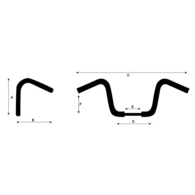 Guidon HH STREET inkl KK Ø 25.4mm (89x30x18cm) noir homologué