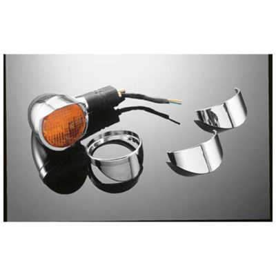 Visières clignos HH (paire) PLAIN chromé pour Honda