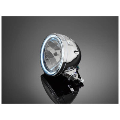 Phare HH chromé avec cercle LED comme feux de position homologué