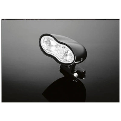 Phare HH DOUBLE OVAL noir avec verre claire homologué