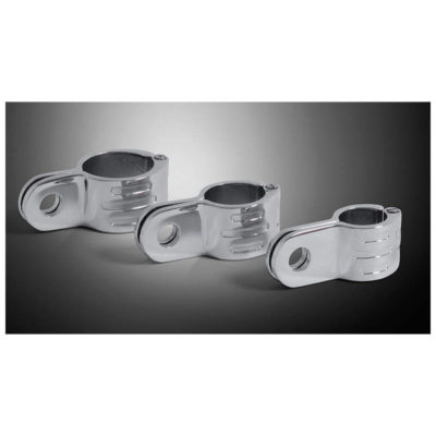 Bride fixation HH chromé 1 pouce 25,4mm repose pieds/phare 1pce