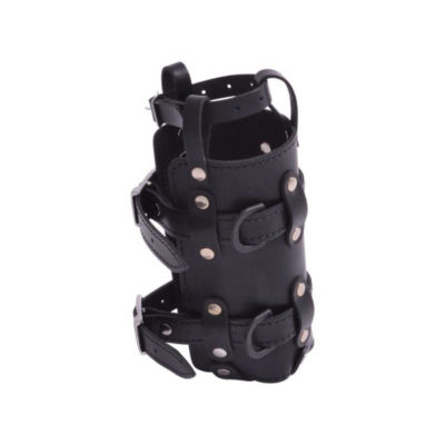 Porte bouteille HH LEDRIE en cuire pour bouteille 1 litre Ø8cm
