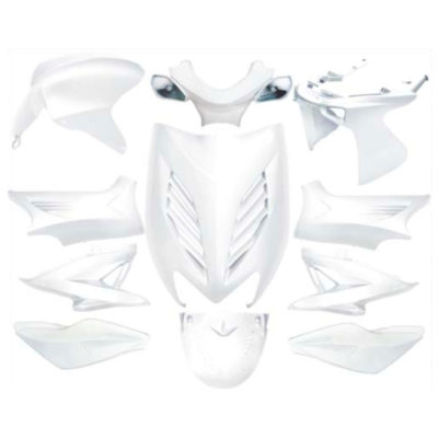Habillage Yamaha Aerox/MBK Nitro 11 pièces blanc