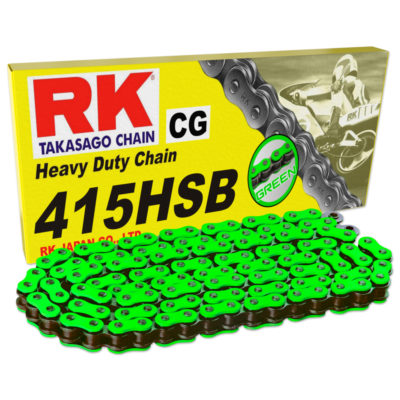 Chaîne d'entraînement vélomoteur RK 415HSB 122L chaîne 415 super-renforcée vert