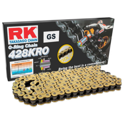 Chaîne 428 RK 428KRO 146L, O-Ring, renforcée plus, GS (or-noir)