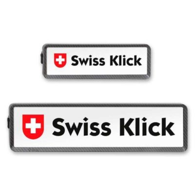 Support de plaque SWISS KLICK format long look carbon