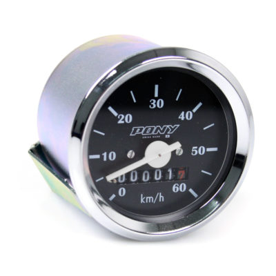 Compteur 60 km/h, Ø60mm avec logo Pony pour Pony GTX,raccord VDO