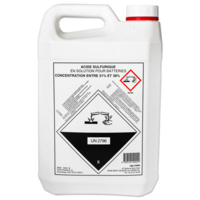 Bidon acide batterie 5L 37,4% (électrolyte)