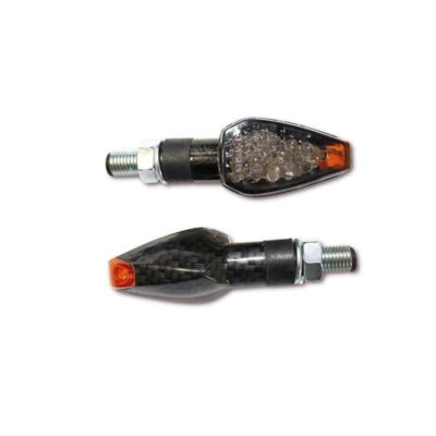 Clignos SHIN YO (paire) PEAK LED carbon look (M8-46x27x27 tige 20mm) homologé