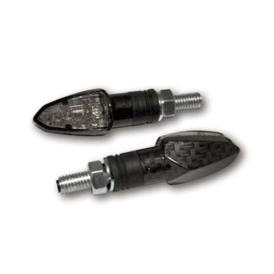 Clignos SHIN YO (paire) LIZZARD LED carbon look M8-33x20x22 tige 22mm homologé